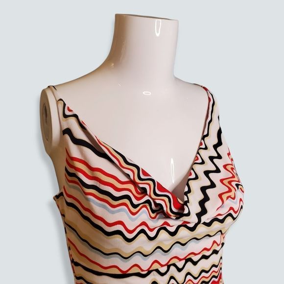 a'gaci Retro Zig Zag Cowl Tank Tee - Picture 3 of 6